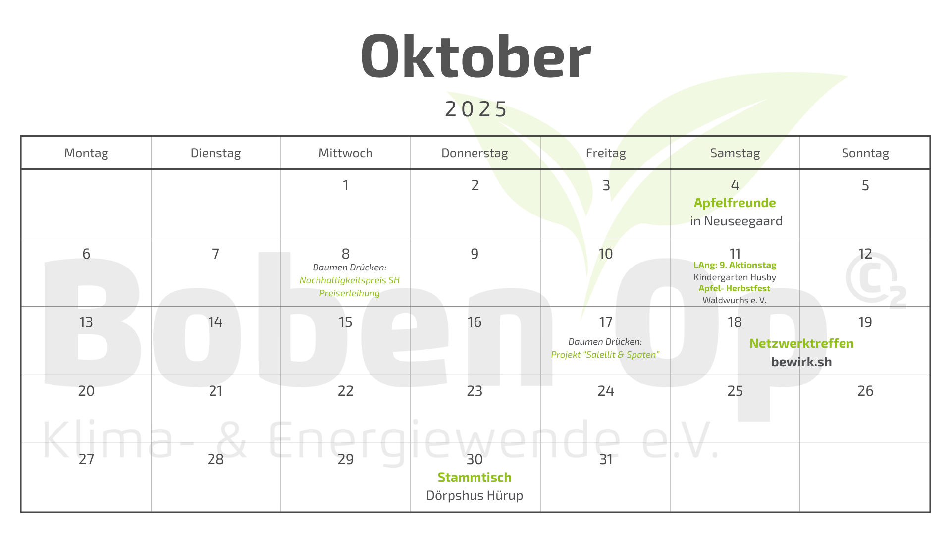 BO Monatsübersicht Oktober25